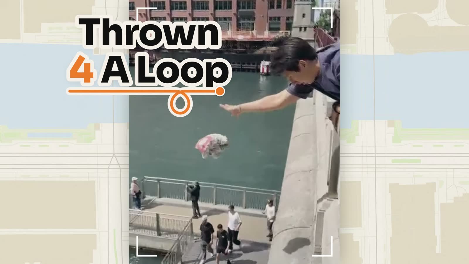 the trailer: a paper plane thrown from a bridge over the river